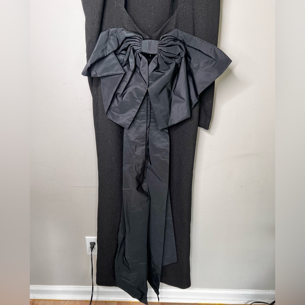 Rebecca Vallance Monique Open Back Tie Detail Maxi Black Gown Size 4 - Picture 8 of 10
